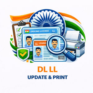 NEW DL LL/UPDATE RTO CHALLAN AND PVC CRAD PRINT